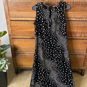 VTG Long black and white polkadot dress